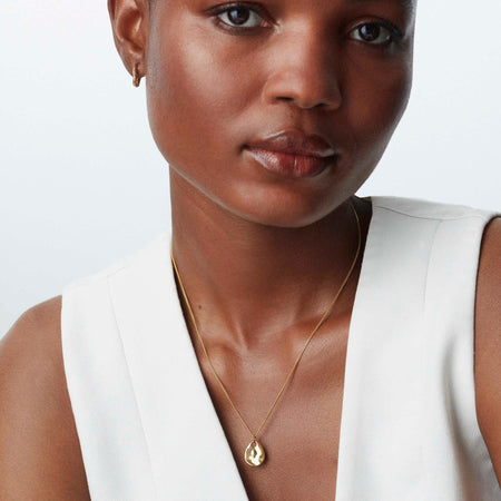 Ripple Tear Drop Necklace Gold